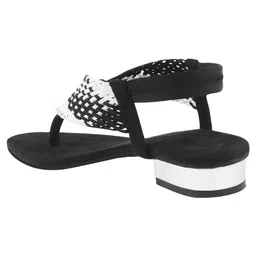 Shoetopia Mesh Detailed Sandals - Black image 3