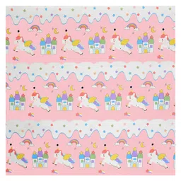 Filymore 8 Pieces Star unicorn Diwan Set for Kids Room Made with Pure Microfiber Package Contains One Single Bedsheet, 5 Cushions Covers and 2 Bolster Covers (Colour -Light and White) image 3