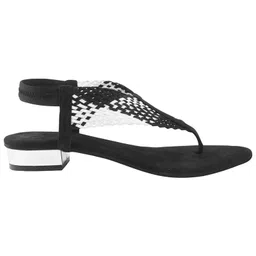 Shoetopia Mesh Detailed Sandals - Black image 4