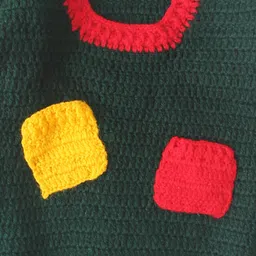 Woonie Hand Knitted Full Sleeves Colour Blocked Sweater - Multi Colour image 4
