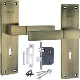 Atom Aluminium Multicolor Door Handle Lock Set, AL-51K.Y-Ant.-picture-26