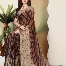 MAGNEITTA Pure Chiffon Saree image 2