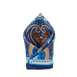 The Tie Hub Men Blue & Orange Printed Pocket Square-picture-31
