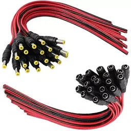 FEDUS Male & Female DC Power Plug Adapter Connector 5 Amp Red and Black 2.1 mm / 5.5 mm (Pack of 40 Pairs)-picture-46