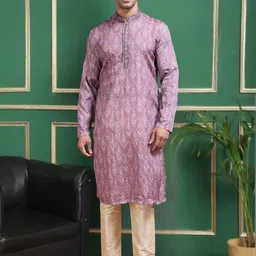 TATTVA Men Printed Regular Thread Work Kurta with Pyjamas-image-30