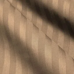 MARK HOME Khaki Striped Cotton 210 TC King Bedsheet with 2 Pillow Covers-2.74 m x 2.74 m image 4