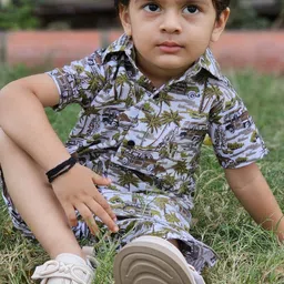 YK Boys Conversational Printed Short Sleeves Shirt With Shorts image 5