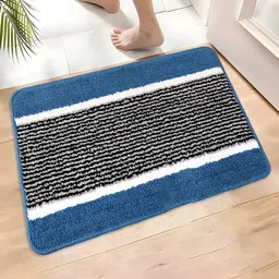 Kuber Industries Blue & Green 6 Pieces Striped Anti-Skid Microfiber Doormats image 4