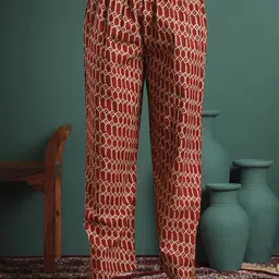 KALINI Women Ethnic Motifs Printed Cotton Kurta with Trousers & Dupatta image 4