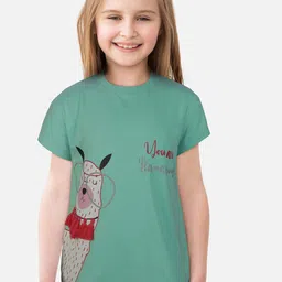 Gini and Jony Sea Green Graphic Printed Top image 1