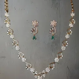 SOLLIGHT Cubic-Zirconia Studded Necklace And Earrings-picture-46