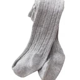 SYGA Baby Tights For Girls Soft Cotton Infant Leggings Toddler Solid Knit Stockings Socks Pants - Grey-image-90