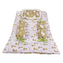 Babytoons Baby Bedding Set New Born Gaddi with Pillows (0-6 Months) Green-picture-22