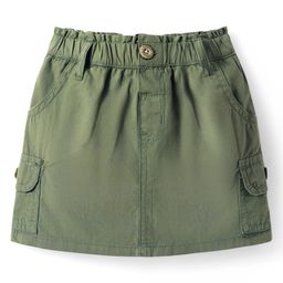 Babyhug Twill Woven Mid Thigh Solid Color Skorts with Stretch - Olive Green-picture-12