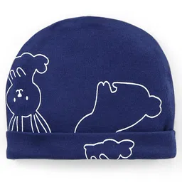 Doodle Poodle Cotton Cap Mittens & Booties Bunny Print Blue- Diameter 11.5 cm image 3