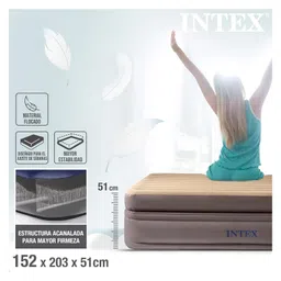 Intex Dura-Beam Plus Prime Comfort Elevated Air Mattress With Fiber-Tech Technology QuickFill Plus Powerful Internal Pump For Adults And Kids  Multicolor image 3