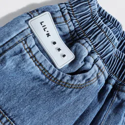 Little Kangaroos Full Length Anti Bacterial Solid Jeans - Blue image 3