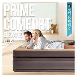 Intex Dura-Beam Plus Prime Comfort Elevated Air Mattress With Fiber-Tech Technology QuickFill Plus Powerful Internal Pump For Adults And Kids  Multicolor image 4