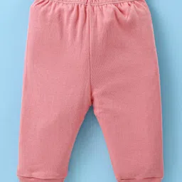 Ben Benny 100% Cotton Interlock Knit Full Sleeves Front Open Night Suit with Floral Print - Pink image 4