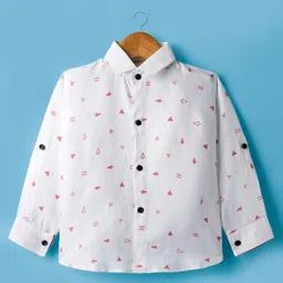 Rikidoos Full Sleeves R Text Patch Detailed 3 Piece Suit Set With Bow - Red & White image 3