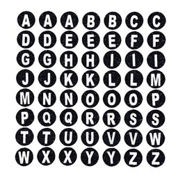 Comet Busters Black & White Printed Self-Adhesive Uppercase Glitter Alphabet Stickers-picture-20