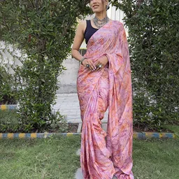 DIVASTRI Printed Satin Ready to Wear Saree image 5