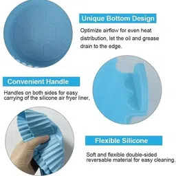 handkmart Silicone Air Fryer Baking Bowl| Heat-Resistant Air Fryer for Cooking(Set of 6) Kitchen Tool Set image 3