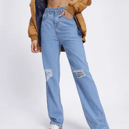 glitchez Women Urban Edge Ripped Straight Fit Jeans-image-69