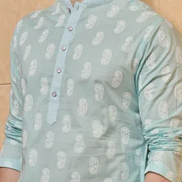 Tasva Men Flax Printed Cotton Kurta image 4