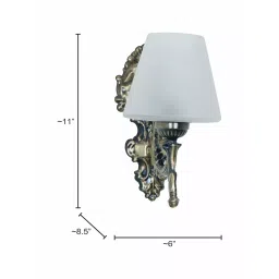 Fos Lighting Wall Light 40 W Mild Steel Brass Antique, Corn-MS-BRSA-TaperFrost-WL1 image 3