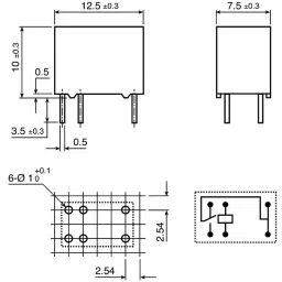 RS PRO PCB Mount Signal Relay 12V dc Coil 2A Switching Current SPDT image 4