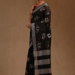 Soch Warli Printed Embroidered Chanderi Saree image 3