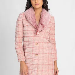 LURE URBAN Checked Notched Lapel Collar Single-Breasted Winter Overcoat-image-91