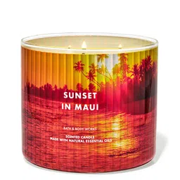 Bath & Body Works Sunset In Maui 3-Wick Candle with Essential Oils - 411 g image 1