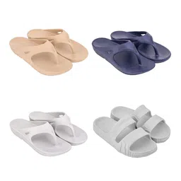 Feel alive Men Set of 4 Textured Clogs Flip Flops-picture-11