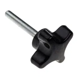 RS PRO Black 4-Arm Clamping Knob M6 Threaded Stud, 686626 image 3