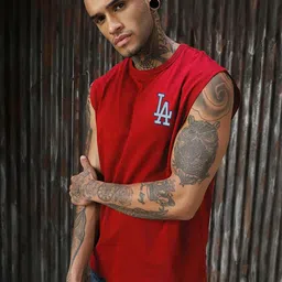 SZN Brand Logo Printed Round Neck Sleeveless T-shirt-picture-34