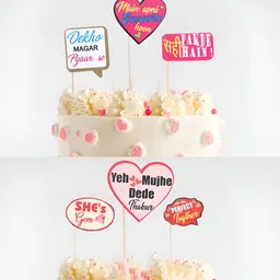 Kuber Industries 30-Pcs Pink Cardboard Cupcake Toppers image 5