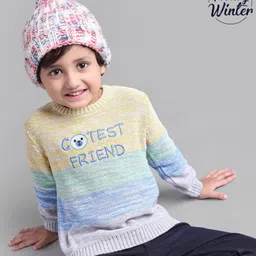 Babyoye 100% Cotton Knit Full Sleeves Pullovers Sweaters Embroidered - Multicolour-picture-23