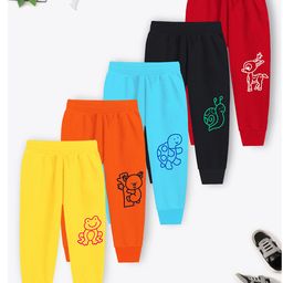 Trampoline Cotton Blend Pack Of 5 Animals Printed Pajamas - Multi Colour-picture-25