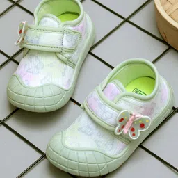 TOMSY CHOICE Butterfly Applique Detail & Designed Velcro Closure Shoes - Pista-picture-13