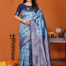 Vastravatika Woven Design Zari Art Silk Handloom Banarasi Saree-picture-25