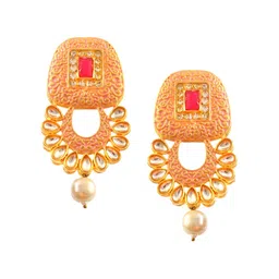 Jewar Mandi Gold Plated Kundan-Studded & Pearls Beaded Jewellery Set image 4