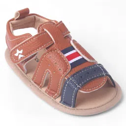 Cute Walk by Babyhug Booties With Velcro Closure - Brown image 3