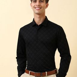 Allen Solly Men Slim Fit Geometric Printed Spread Collar Pure Cotton Formal Shirt-picture-14