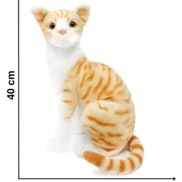 Tickles Cute Cat Soft Stuffed Plush Animal Toy - Orange & White image 5