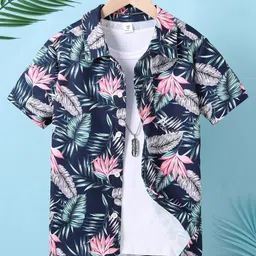 BAESD Boys Standard Floral Opaque Printed Casual Shirt-picture-1