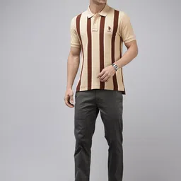U.S. Polo Assn. Striped Polo Collar Pure Cotton Slim Fit T-shirt image 3