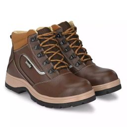Kavacha Steel Toe Safety Shoes Leather High Ankle Rubber Sole Size UK 9 Brown, S120-picture-25