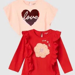 Juniors by Lifestyle Print Applique Cotton Top-picture-37